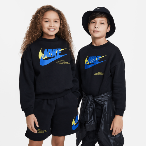 

Boys Nike Nike NSW HBR Icon Fleece Crew - Boys' Grade School Black Size S