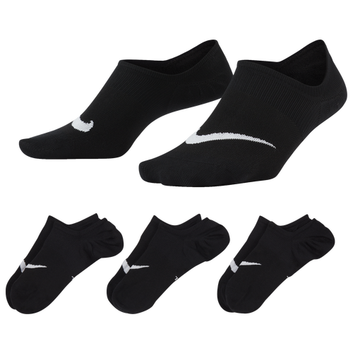 

Nike Womens Nike Everyday Plus Lightweight Foot 3PK - Womens Black/White Size M