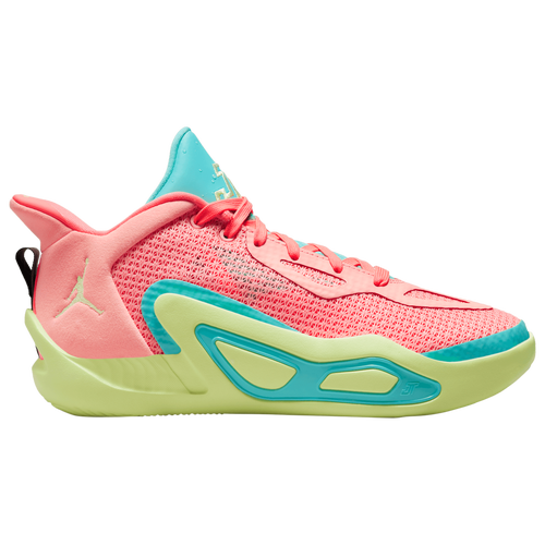 

Boys Jordan Jordan Tatum 1 - Boys' Grade School Basketball Shoe Pink Tint/Barely Volt/Aurora Green Size 06.5