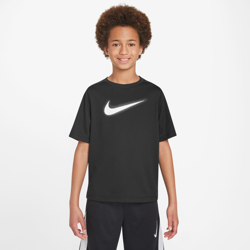 

Nike Boys Nike Dri-FIT Multi + Short Sleeve GX Top - Boys' Grade School Black/White Size XL