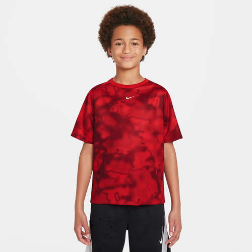 

Nike Boys Nike Dri-FIT Multi +Short Sleeve AOP Top - Boys' Grade School University Red/White Size M