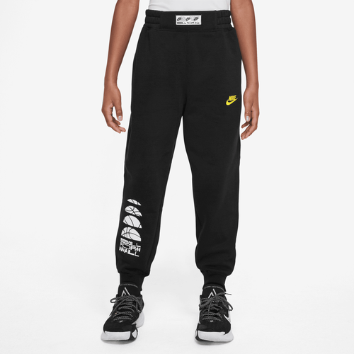 Nike Kids' Boys  Fleece Pants In Black/optic Yellow