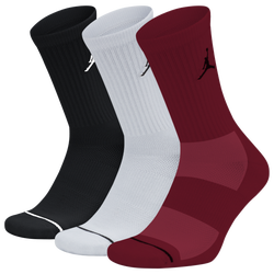 Men's - Jordan 3 Pack Everyday Max Cushion Crew Socks - Black/White/Red