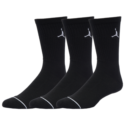 

Jordan Mens Jordan 3 Pack Everyday Max Cushion Crew Socks - Mens Black/Black Size L