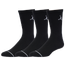 Jordan 3 Pack Everyday Max Cushion Crew Socks - Men's Black/Black