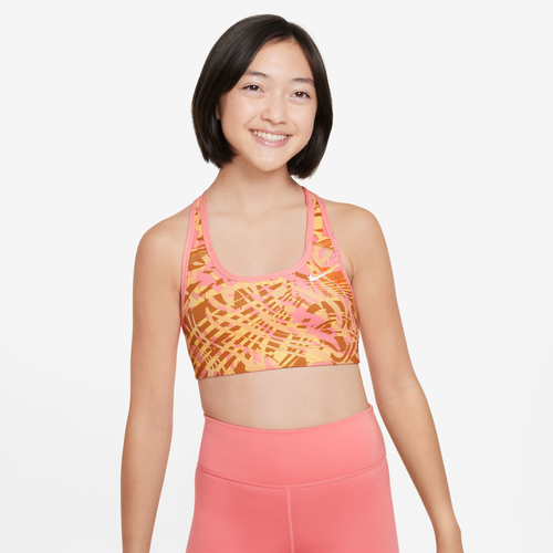 Nike Swoosh Big Kids' (girls') Reversible Sports Bra In Pink