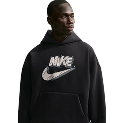 Men's - Nike Team Fleece Brushed Pullover Hoodie - Black