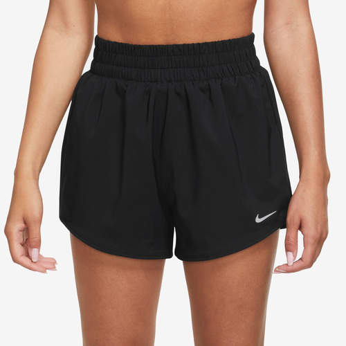 Shop Nike Womens  One Dri-fit Hr 3 Inch Br Shorts In Reflective Silver/black
