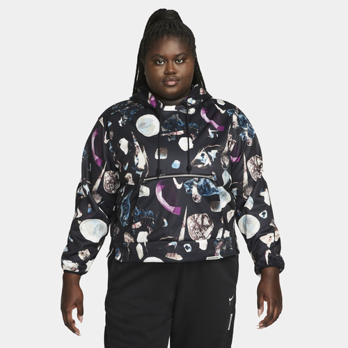 

Nike Womens Nike Plus Size Dri-FIT Seasonal Pullover Hoodie - Womens Black/White