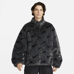 Women's - Nike Plus Size Fur AOP Jacket - Dark Smoke Grey/Black