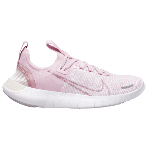 Shop Nike Womens  Free Rn Flyknit Next Nature In Pink Foam/white