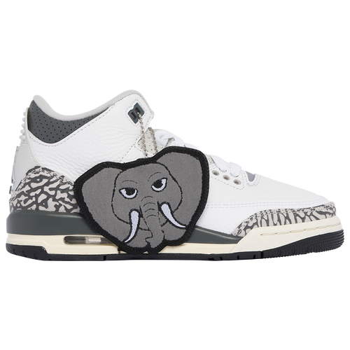 

Boys Jordan Jordan Retro 3 - Boys' Grade School Basketball Shoe Black/White/Grey Size 03.5