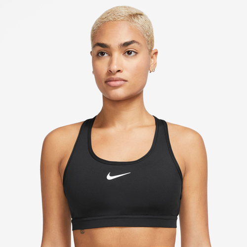 

Nike Womens Nike Dri-FIT Swoosh Medium Support Bra - Womens White/Black Size XS