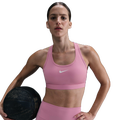 Nike Dri-FIT Swoosh Medium Support Bra - Nike White/Elemental Pink