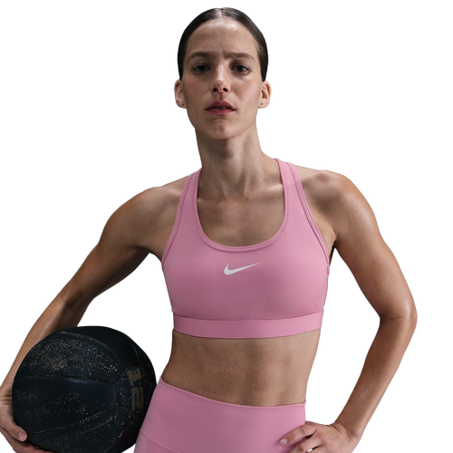 Nike Dri-FIT Swoosh Medium Support Bra - Nike Elemental Pink/White
