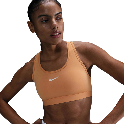 WOMENS - Nike Dri-FIT Swoosh Medium Support Bra - White/Copper Moon
