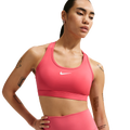 Nike Dri-FIT Swoosh Medium Support Bra - Nike White/Sea Coral