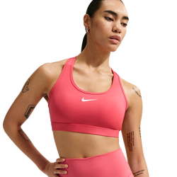 Women's - Nike Dri-FIT Swoosh Medium Support Bra - White/Sea Coral