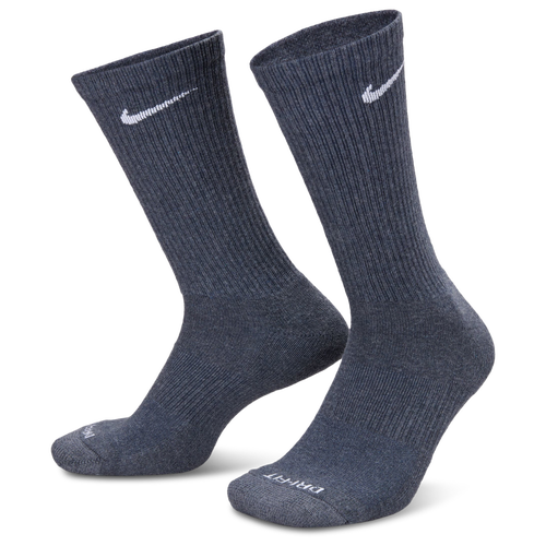 Nike Mens  3 Pack Dri-fit Plus Crew Socks In Blue Grey Heather/oatmeal Heather