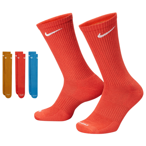 

Nike Mens Nike 3 Pack Dri-FIT Plus Crew Socks - Mens Yellow/Orange/Blue Size M