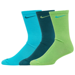 Adult - Nike 3 Pack Everyday Plus Lightweight Crew Socks - Blue/Teal