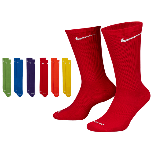 

Nike Mens Nike 6 Pack Everyday Plus Cushioned Socks - Mens Multi/Rainbow Size L