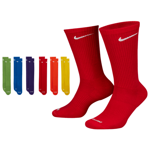 

Men's Nike Nike 6 Pack Everyday Plus Cushioned Socks - Men's Multi/Rainbow Size M