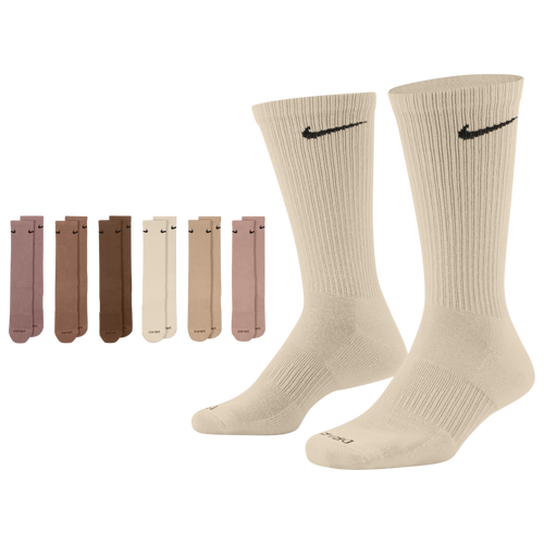 Shop Nike Mens  6 Pack Everyday Plus Cushioned Socks In Neutral/multi