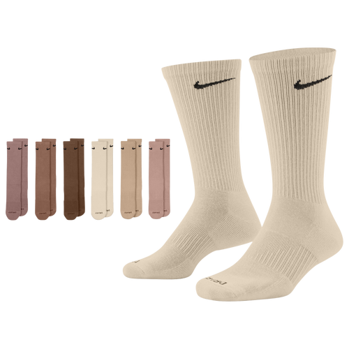 

Men's Nike Nike 6 Pack Everyday Plus Cushioned Socks - Men's Neutral/Multi Size M