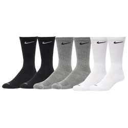 Men's - Nike 6 Pack Everyday Plus Cushioned Socks - Grey/Black