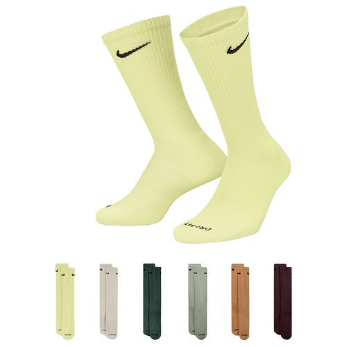 

Nike Mens Nike 6 Pack Everyday Plus Cushioned Socks - Mens Lime/Grey/Brown Size L