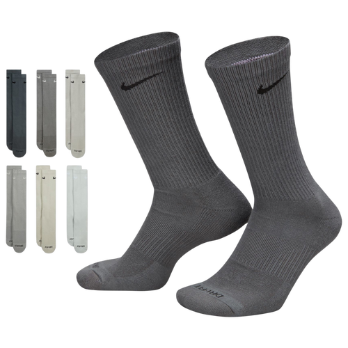 Nike Mens 6 Pack Everyday Plus Cushioned Socks In Iron Grey/flat Pewter ...