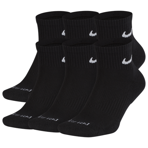 Shop Nike Men's   6 Pack Dri-fit Plus Quarter Socks In Black/white