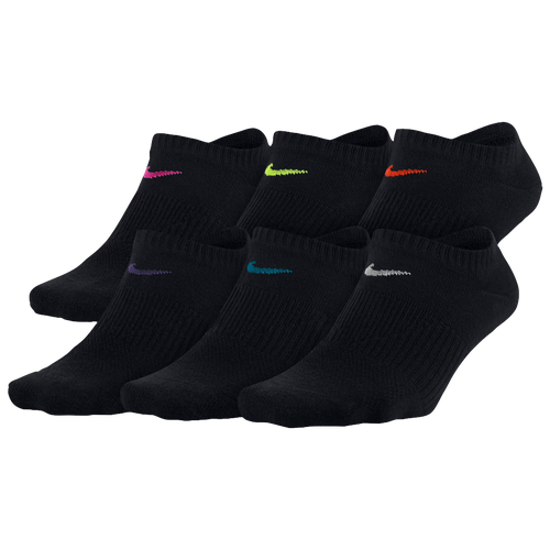 

Nike Womens Nike 6PK Lightweight No Show Socks - Womens Black/Multicolor Size M