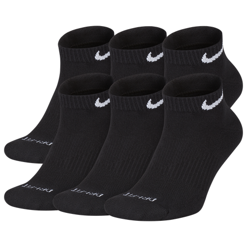 

Nike Mens Nike 6 Pack Dri-FIT Plus Low Cut Socks - Mens Black/White Size M