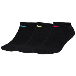 Women's - Nike 3 Pk Performance Cushioned No-Show Socks - Black/Multicolor