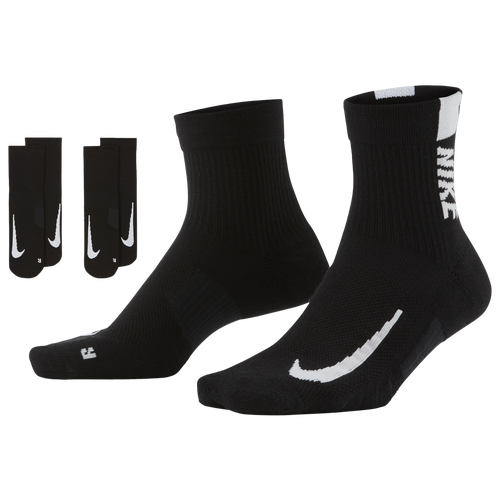 

Nike Mens Nike Multiplier Ankle 2 Pack - Mens White/Black Size L