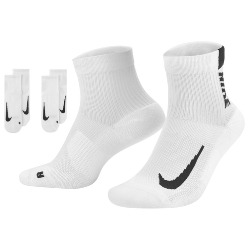 

Nike Mens Nike Multiplier Ankle 2 Pack - Mens White/Black Size L