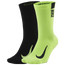 Nike Multiplier Crew Running 2pk Sock - Men's Black/Volt