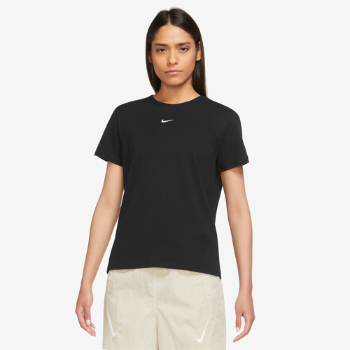 Shop Nike Womens  Nsw Essential Lbr Crew T-shirt In White/black