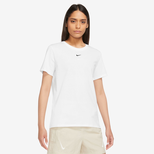 Nike Womens  Nsw Essential Lbr Crew T-shirt In White/black