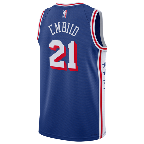 

Nike Mens Joel Embiid Nike 76ers 2023/24 Icon Edition Jersey - Mens Red/Blue Size L