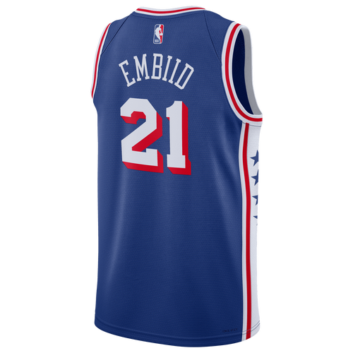 

Nike Mens Joel Embiid Nike 76ers 2023/24 Icon Edition Jersey - Mens Red/Blue Size M