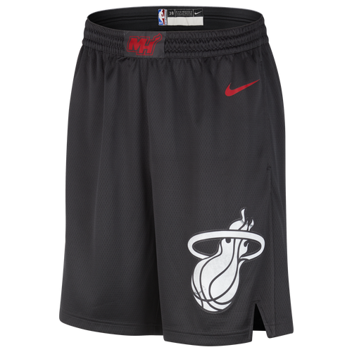 Shop Nike Mens Miami Heat  Heat Dri-fit Swingman Shorts Ce 23 In University Red/black
