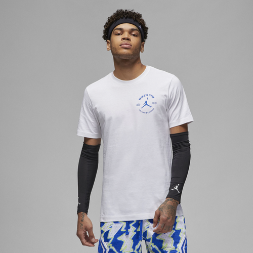 

Jordan Mens Jordan Dri-Fit Sport Graphic Short Sleeve Crew - Mens White/Black/Hyper Royal Size M