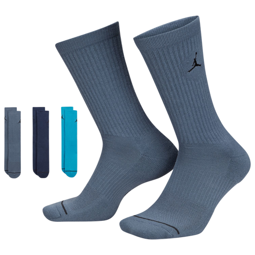 

Jordan Mens Jordan Every Day Cushioned Crew 3 Pack - Mens Blue/Blue Size L