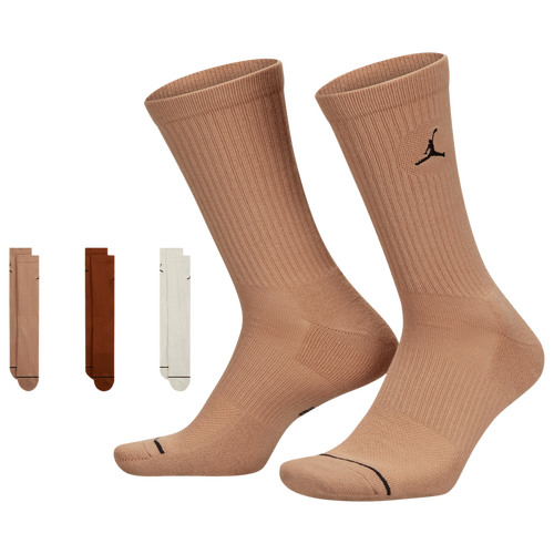 

Jordan Mens Jordan Every Day Cushioned Crew 3 Pack Socks - Mens Cream/Light British Tan/Hemp Size S