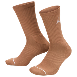 Men's - Jordan Every Day Cushioned Crew 3 Pack Socks - Hemp/Sail/Brown