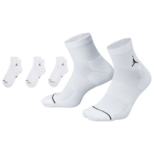 Jordan Mens  Every Day Cushioned Ankle 3 Pack In White/black