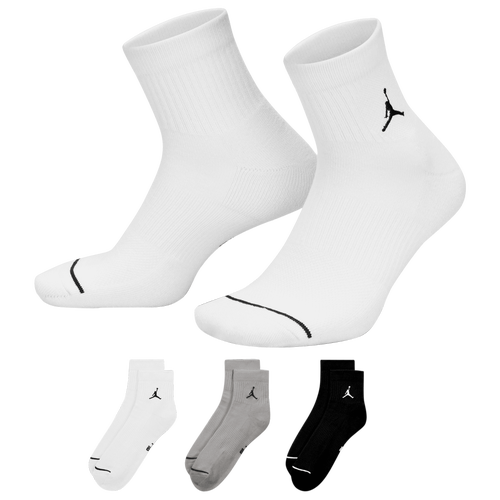 

Jordan Mens Jordan Every Day Cushioned Ankle 3 Pack - Mens White/Grey Size L